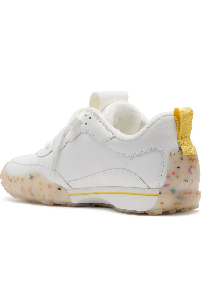 Kate Spade New York k as in kate leather sneaker, Alternate, color, True White/ Yuzu Jam