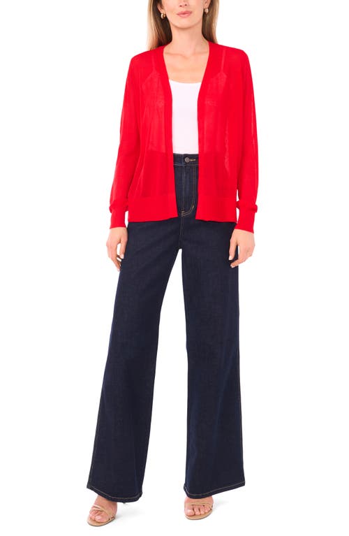 Vince Camuto Tissue Knit Cardigan In Red