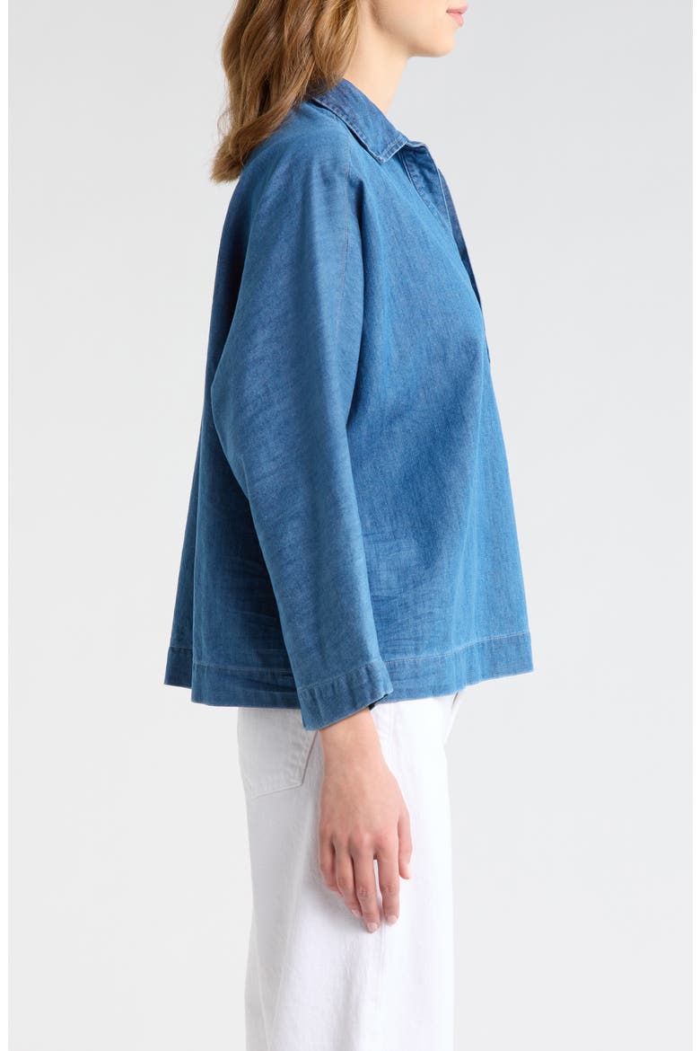Gabi Denim Popover Shirt, Alternate, color, VINTAGE DISTRESSED WASH