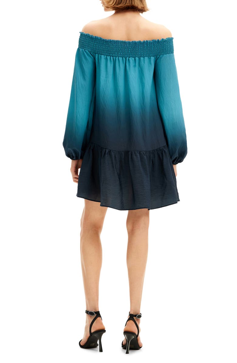 Desigual Isquia Off the Shoulder Cover-Up Dress, Alternate, color, Green