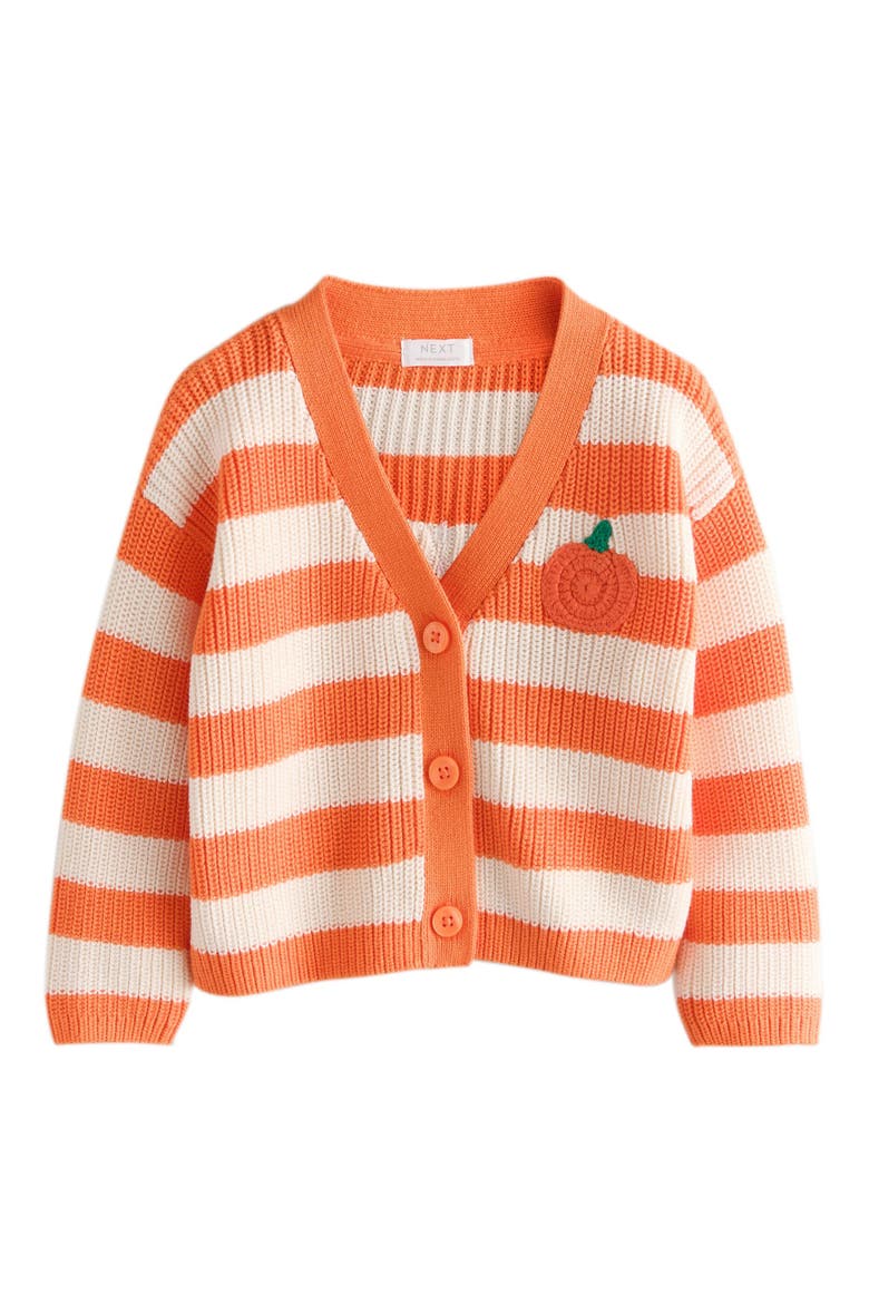 Kids' Pumpkin Club Cotton Knit Cardigan, Main, color, ORANGE