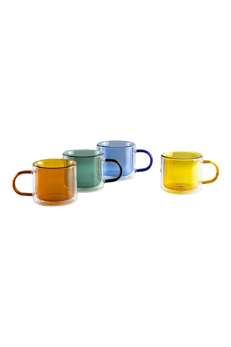 Cubo Set of 4 Medium Glass Mugs, Main, color, MULTI