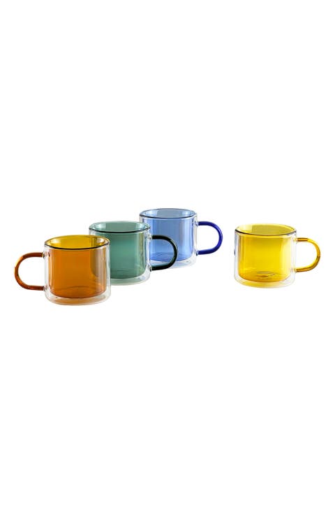 Cubo Set of 4 Medium Glass Mugs