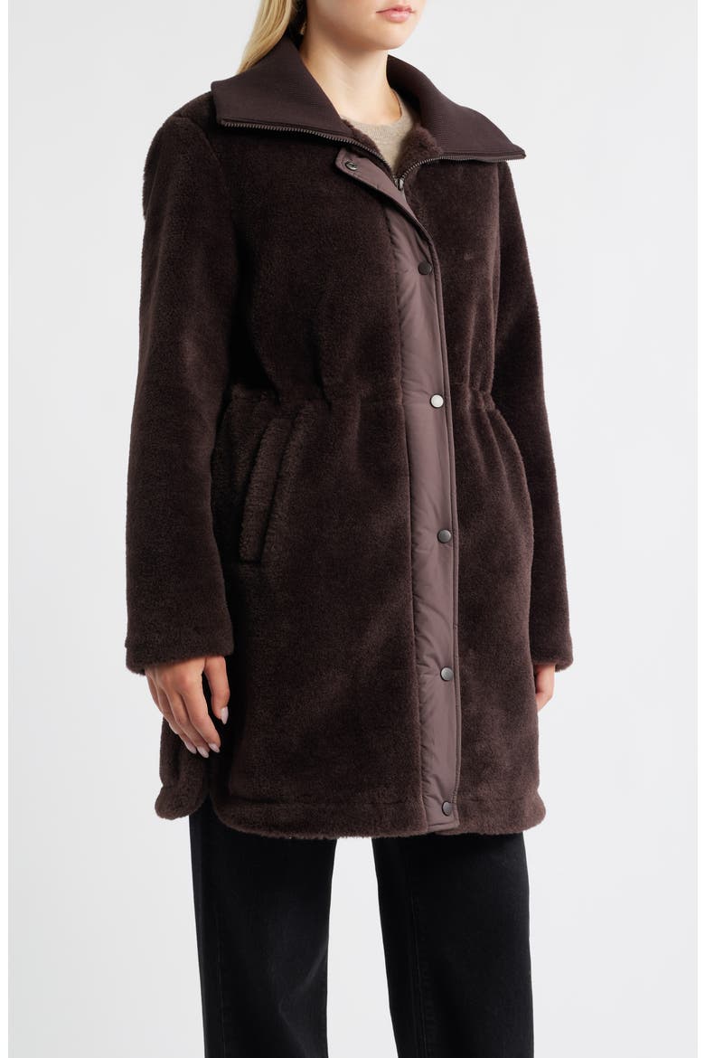Super Soft Faux Shearling Coat, Alternate, color, CHOCOLATE