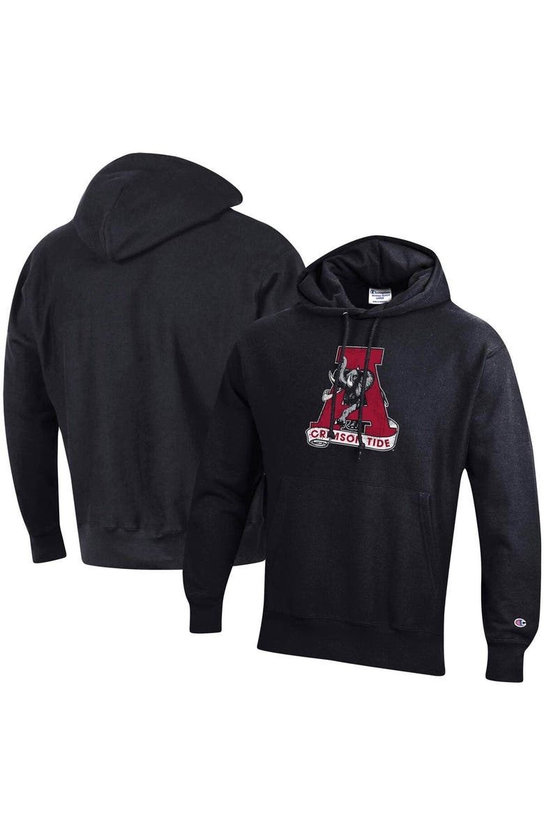 Champion Men's Champion Black Alabama Crimson Tide Vault Logo Reverse Weave Pullover Hoodie, Main, color, 