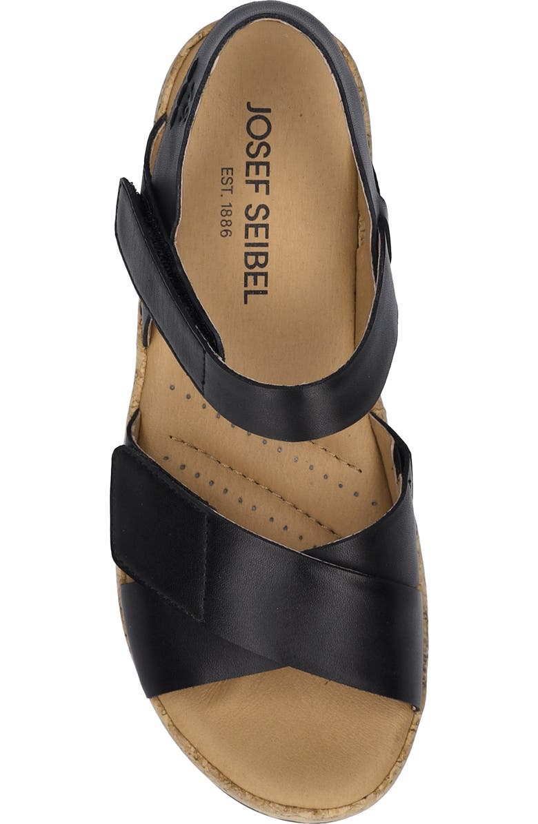 Josef Seibel Evita 03 Slingback Platform Wedge Sandal, Alternate, color, Black Leather