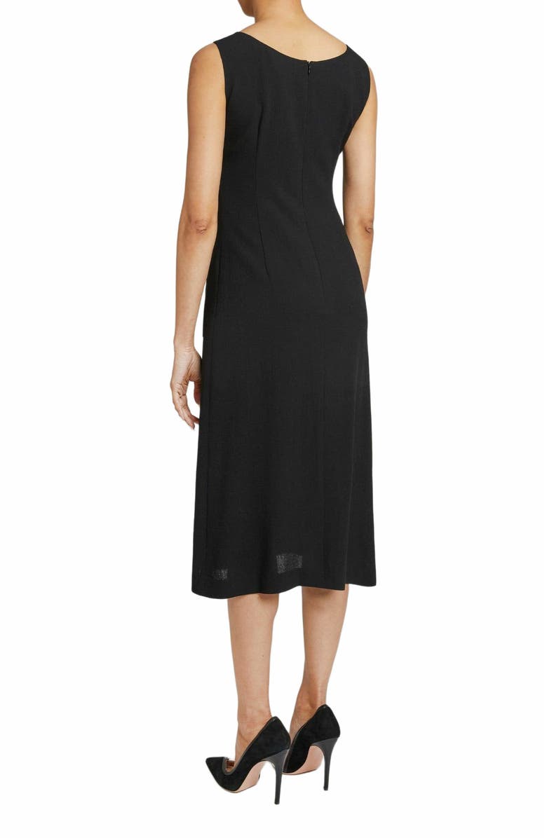 Santorelli FANNY A-Line Sleeveless Dress in Luxury Wool Crepe, Alternate, color, Black