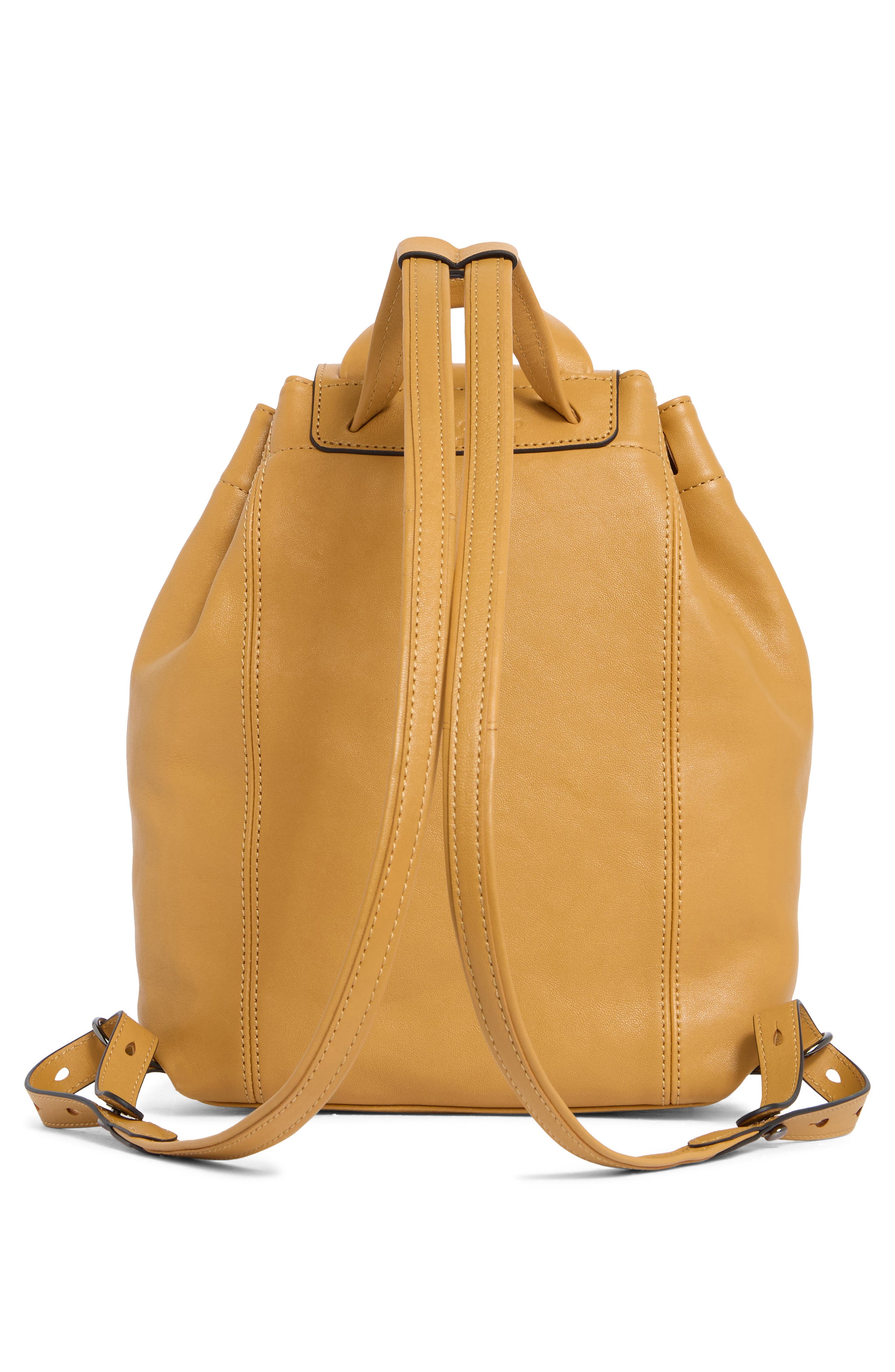 Longchamp Le Pliage Leather Backpack, Alternate, color, Honey