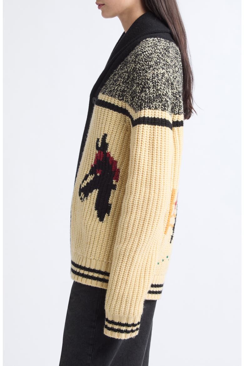 Rodeo Wool & Cashmere Cardigan, Alternate, color, BUTTER COMBO