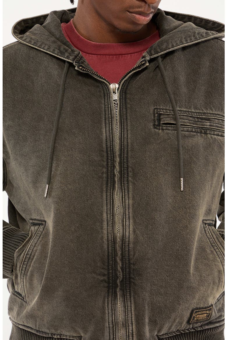Originals Hooded Sanded Denim Zip Jacket, Alternate, color, GWSB