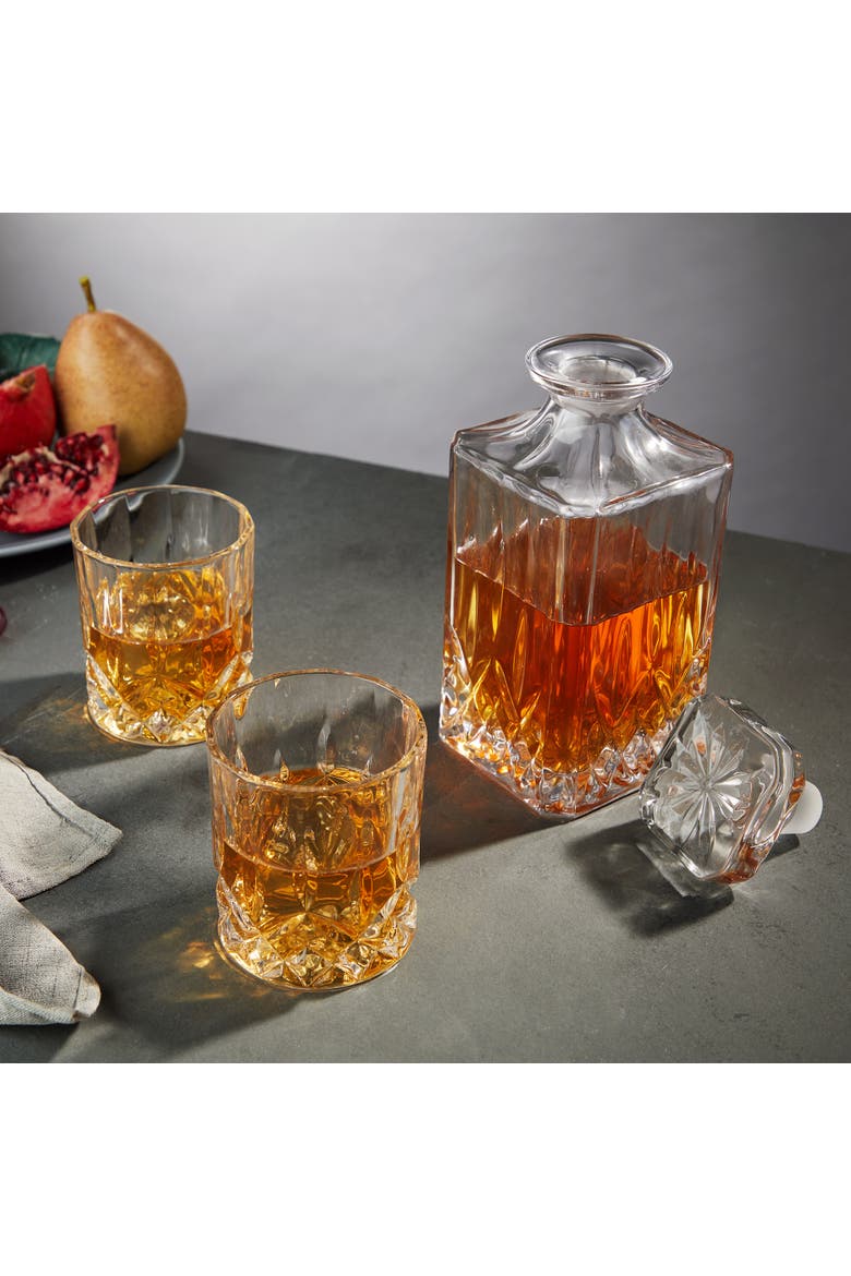Admiral Crystal 3-Piece Decanter & Tumbler Set, Alternate, color, Clear