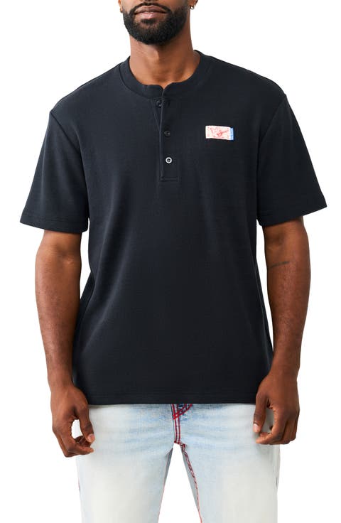 Buddha Cotton Graphic Henley