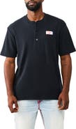 True Religion Buddha Cotton Graphic Henley