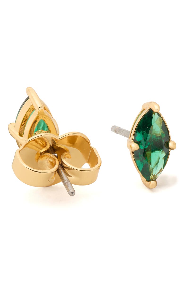 Kate Spade New York marquise cut solitaire stud earrings, Alternate, color, Emerald.