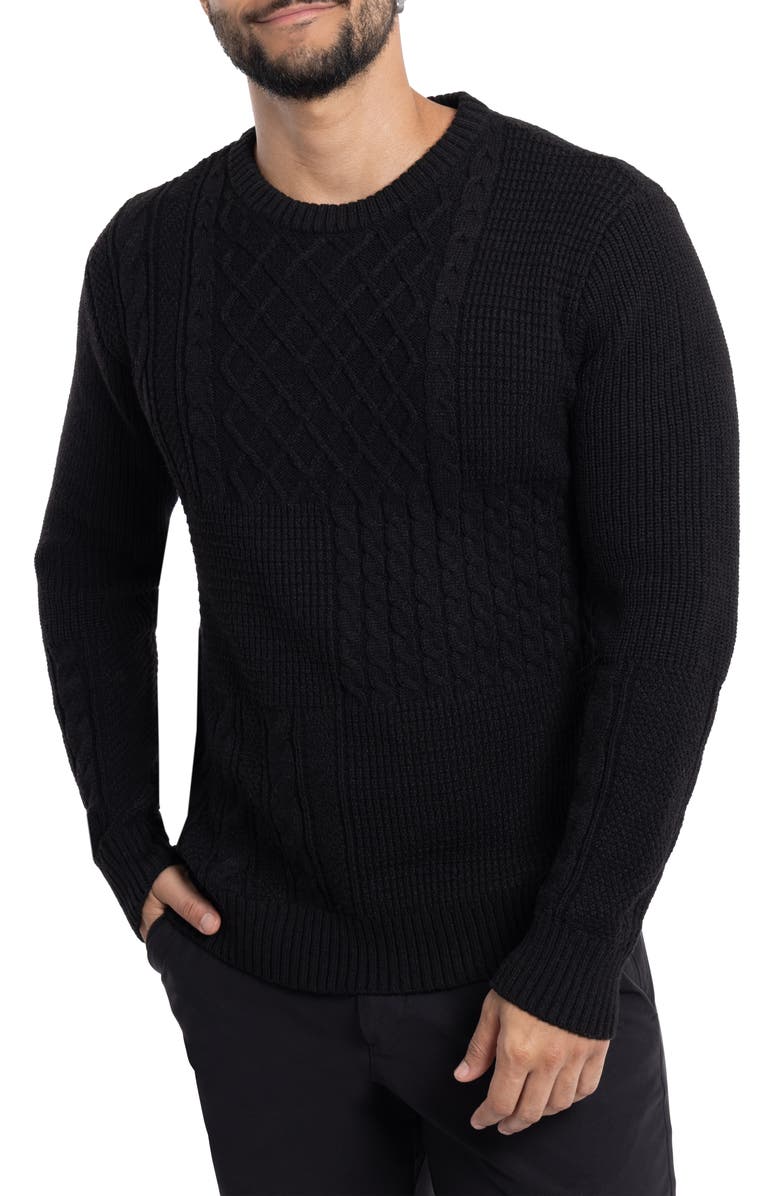 XRAY Mixed Knit Crewneck Pullover Sweater, Main, color, 