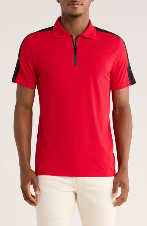 Zach Stretch Cotton Quarter Zip Polo