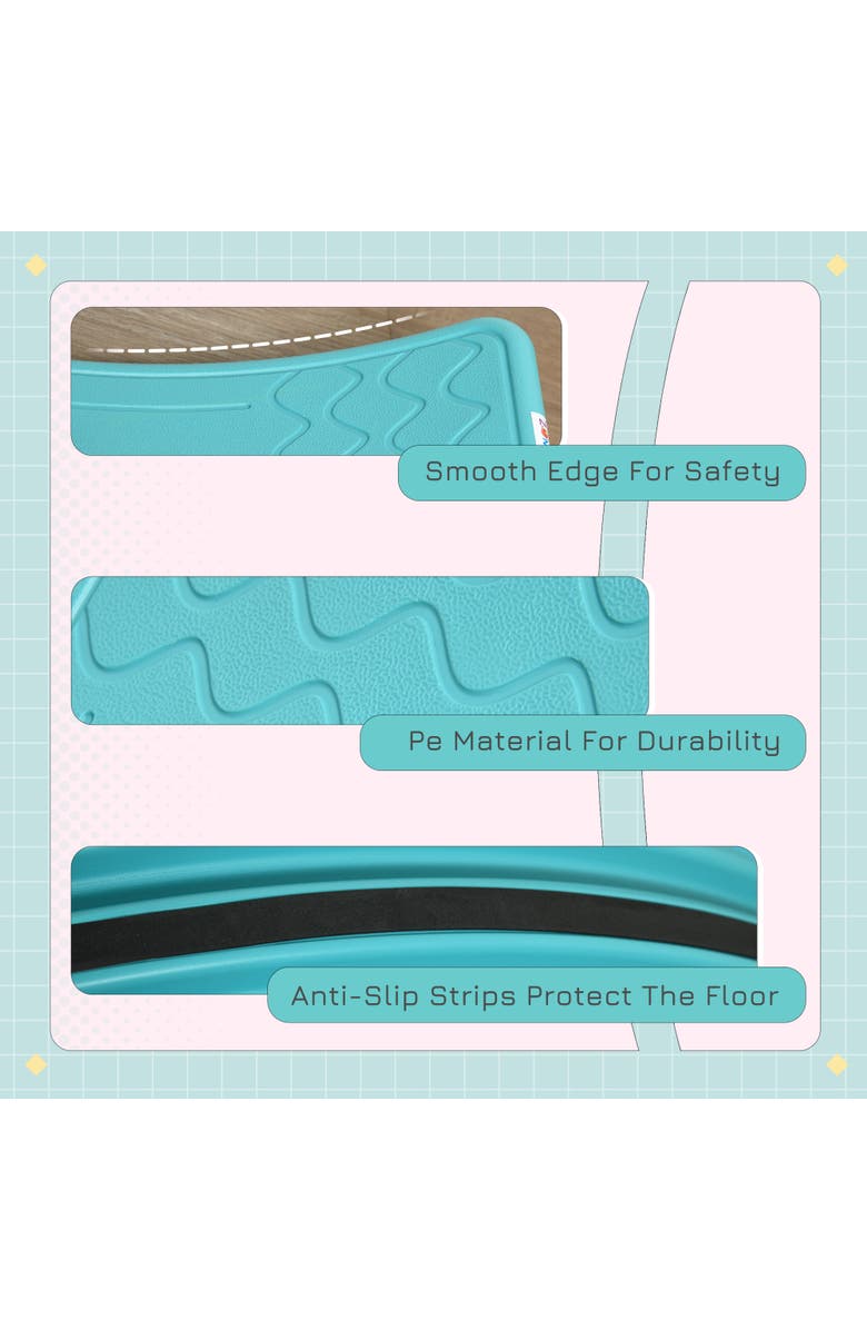 Qaba 32.3" Kids Balance Board, Wobble Board, Alternate, color, Blue