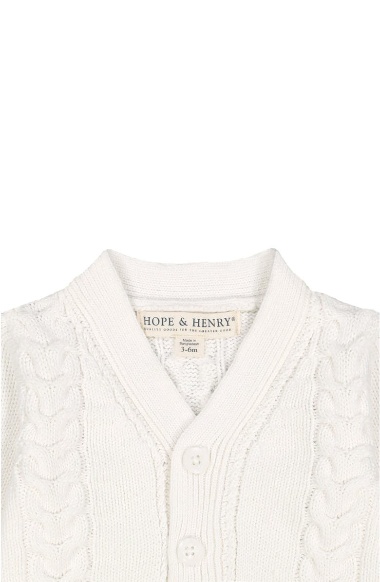 Hope & Henry Baby Cable Knit Cardigan Sweater, Infant, Alternate, color, 