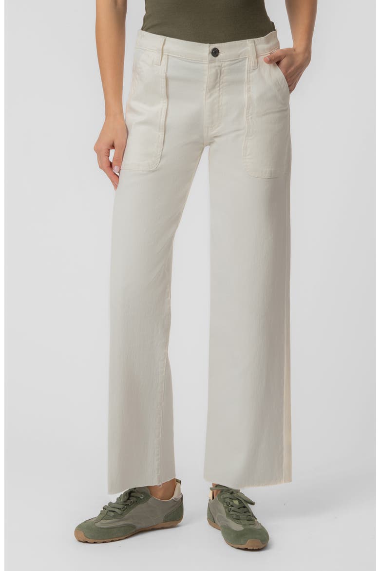 Avery High Waist Ankle Straight Leg Jeans, Main, color, IVORY