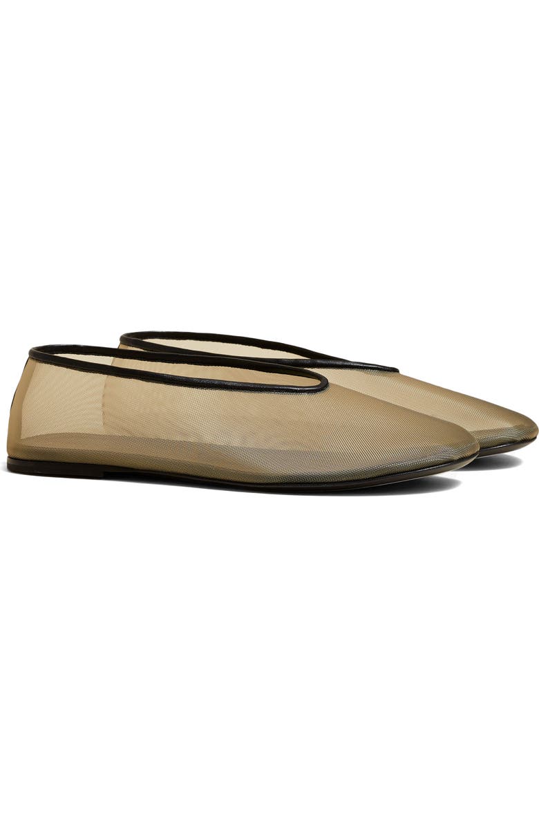 Khaite The Marcy Mesh Flat, Main, color, Black / Beige