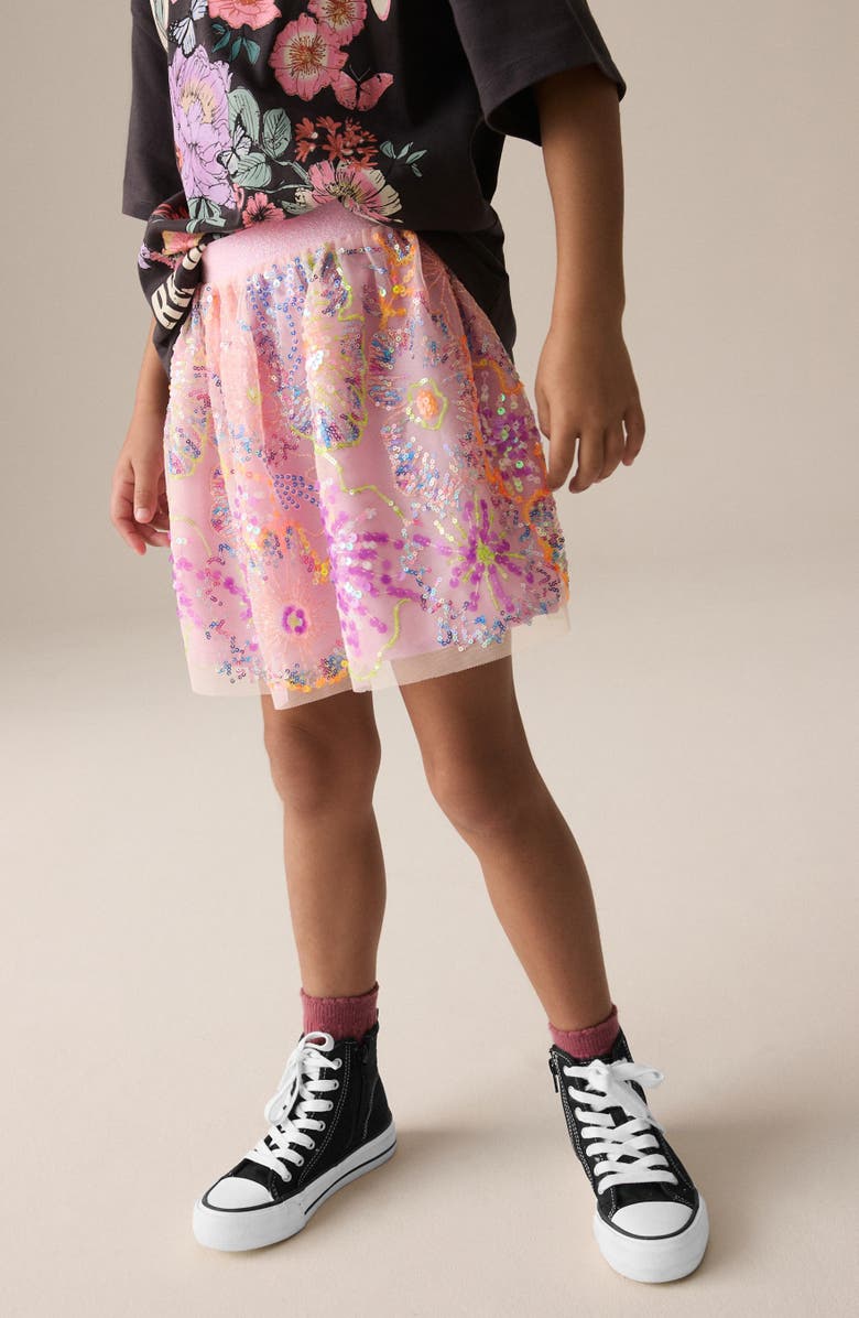 NEXT Kids' Sequin Embellished Tulle Skirt, Alternate, color,