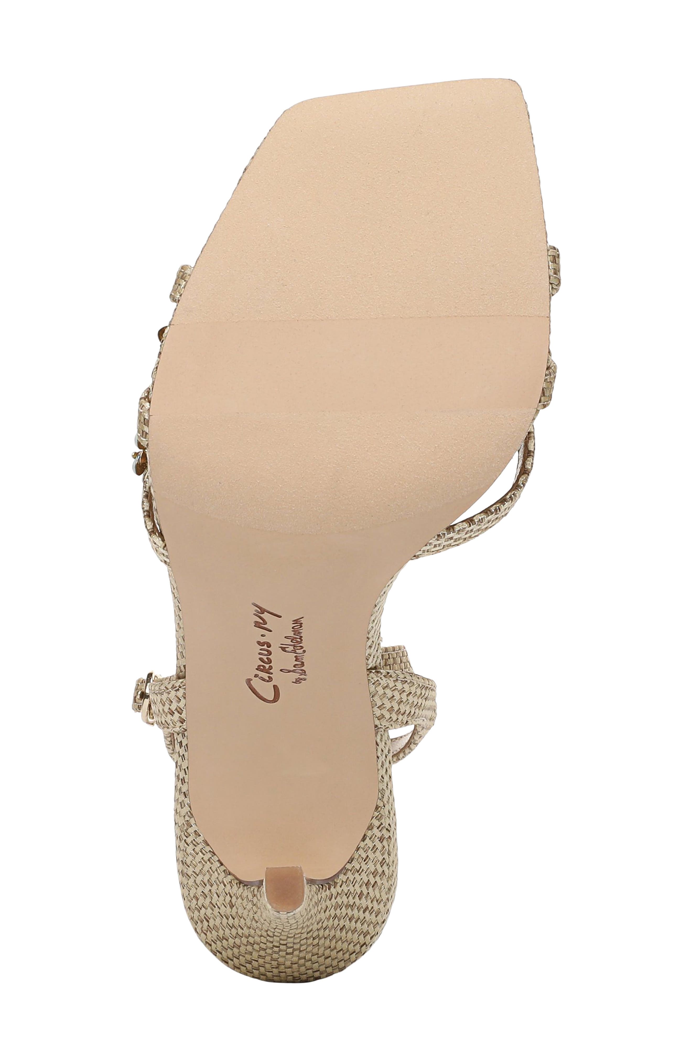 Circus NY by Sam Edelman Bria Flora Ankle Strap Sandal, Alternate, color, Light Natural