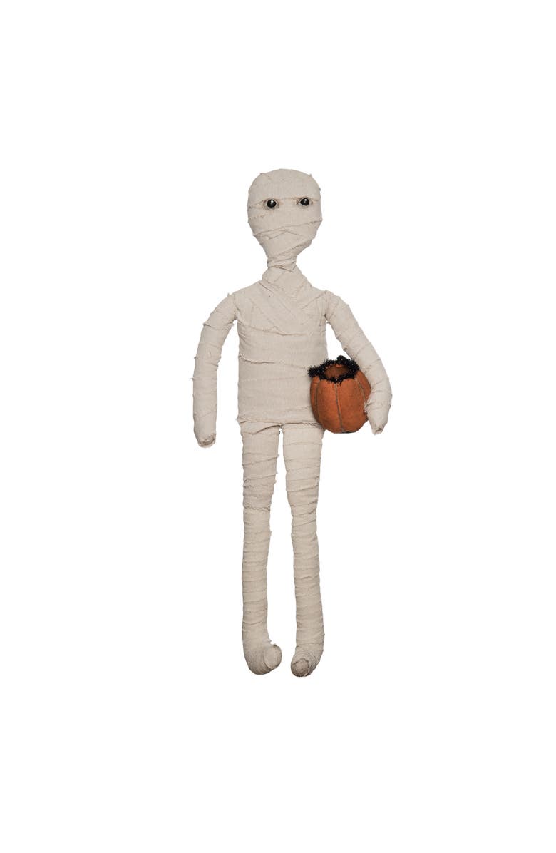 Transpac Mumford the Mummy Greeter Decorative Figurine Halloween Decor, Main, color, White