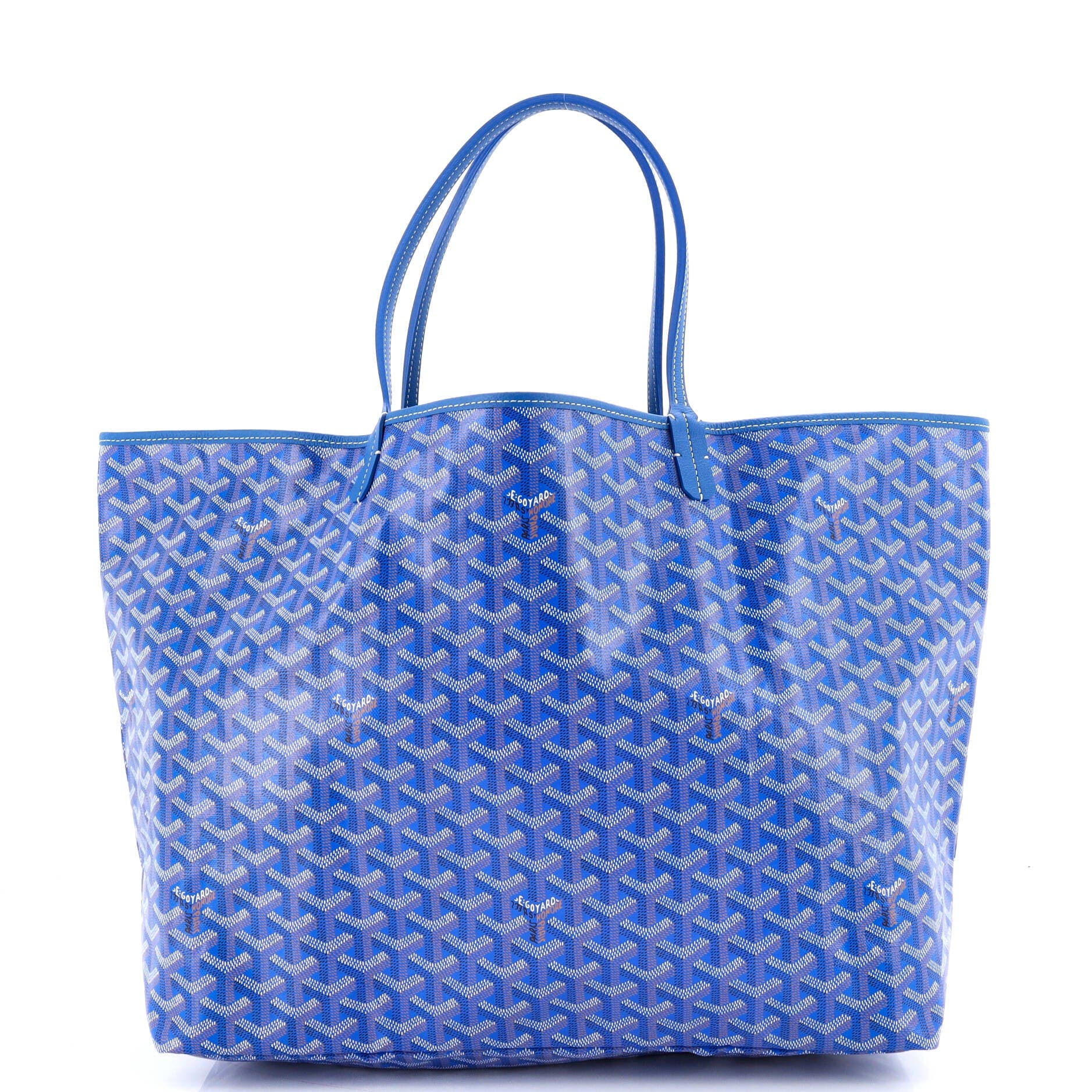 Pre-Owned Goyard Saint Louis Tote Coated Canvas PM, Main, color, Blue