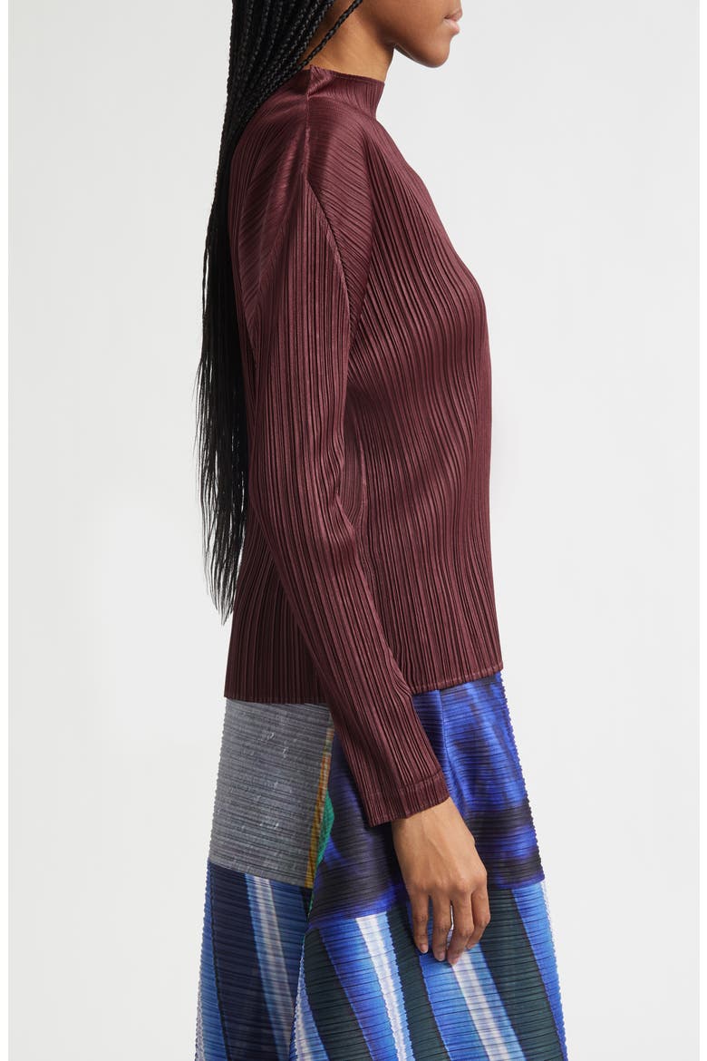 Monthly Colors January Pleated Top, Alternate, color, BORDEAUX