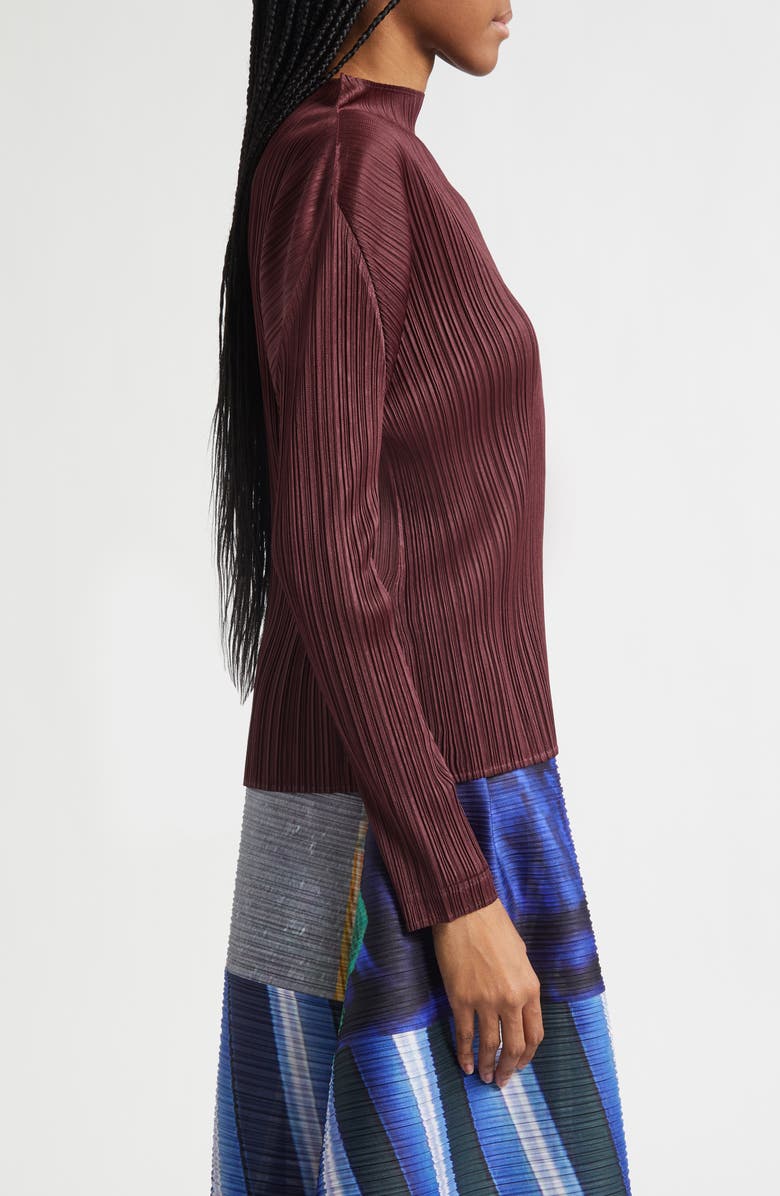 Pleats Please Issey Miyake Monthly Colors January Pleated Top, Alternate, color, Bordeaux