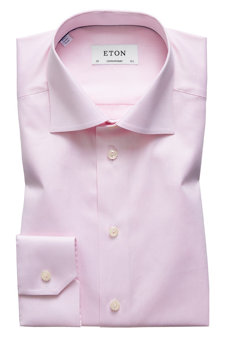 Contemporary Fit Twill Dress Shirt, Alternate, color, PINK