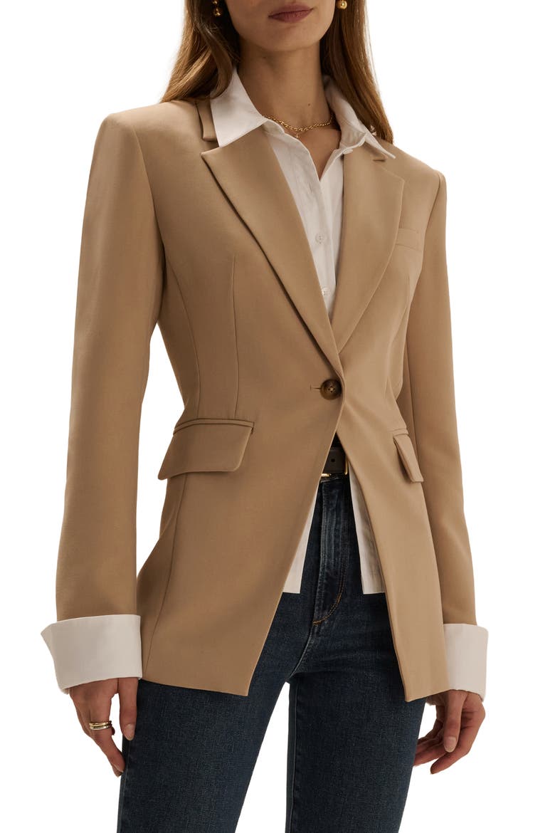 The Madison Avenue Blazer, Main, color, TAN/ WHITE