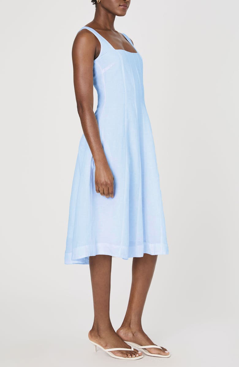 French Connection Birdie Linen Blend Midi Dress, Alternate, color, Cashmere Blue