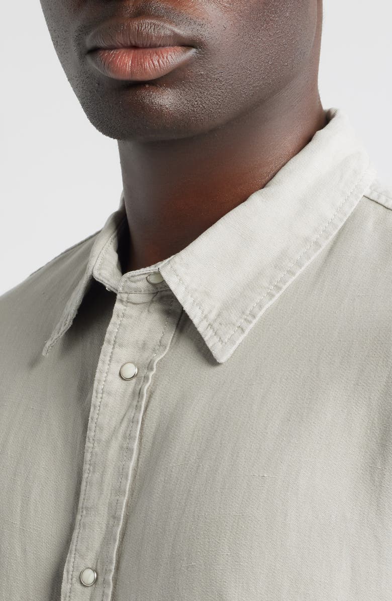 FRAME Classic Front Snap Shirt, Alternate, color, Light Stone