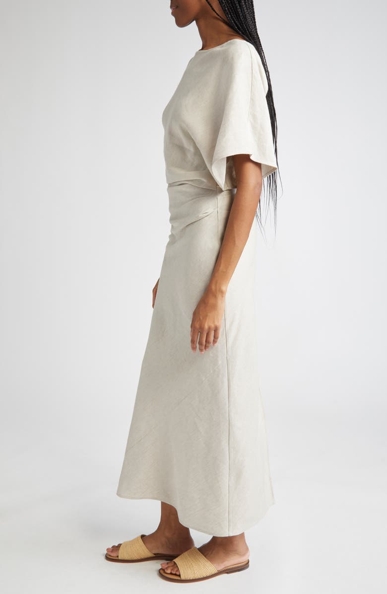 STAUD Amelie Linen Blend Dress, Alternate, color, Natural