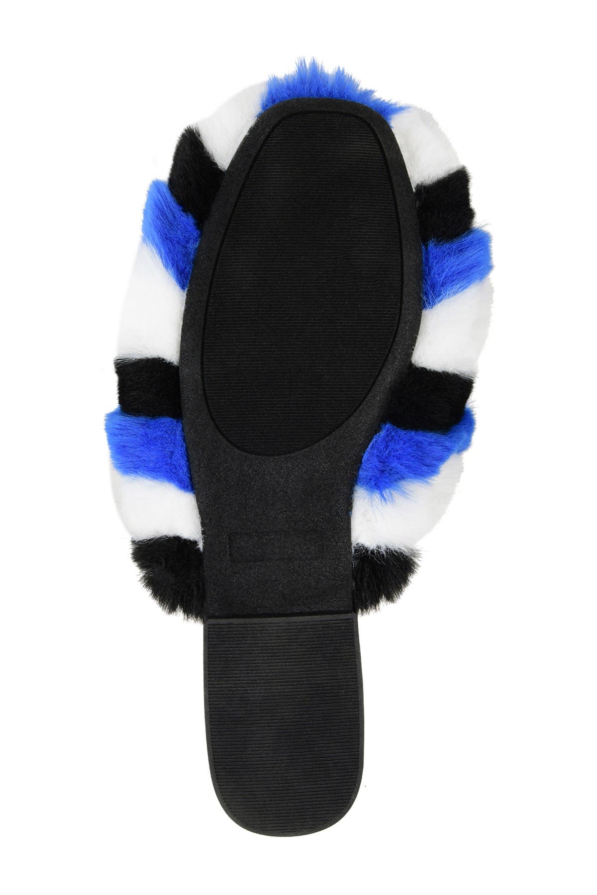 Journee Collection JOURNEE Evelin Faux Fur Mule, Alternate, color, Blue