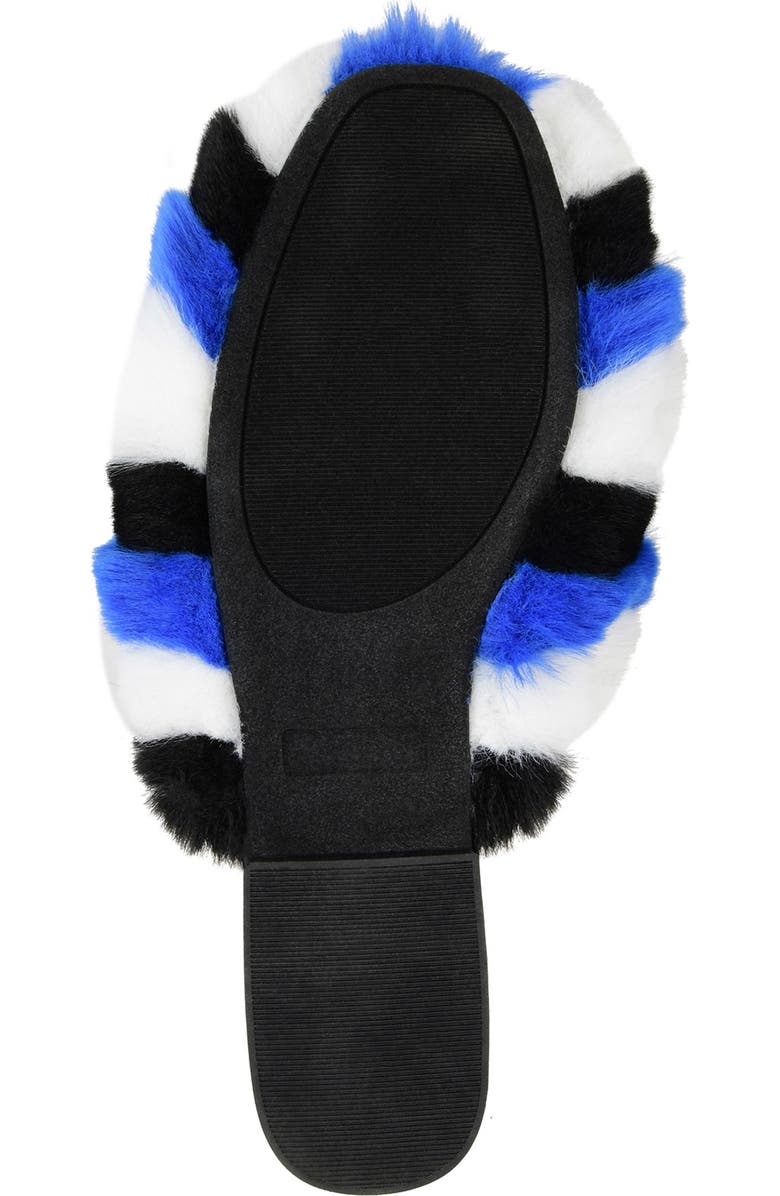 Journee Collection JOURNEE Evelin Faux Fur Mule, Alternate, color, Blue