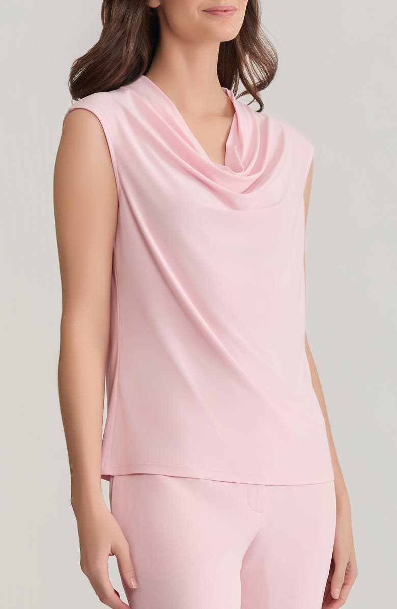 KASPER Cowl Neck Cap Sleeve Knit Top, Alternate, color, Tutu Pink