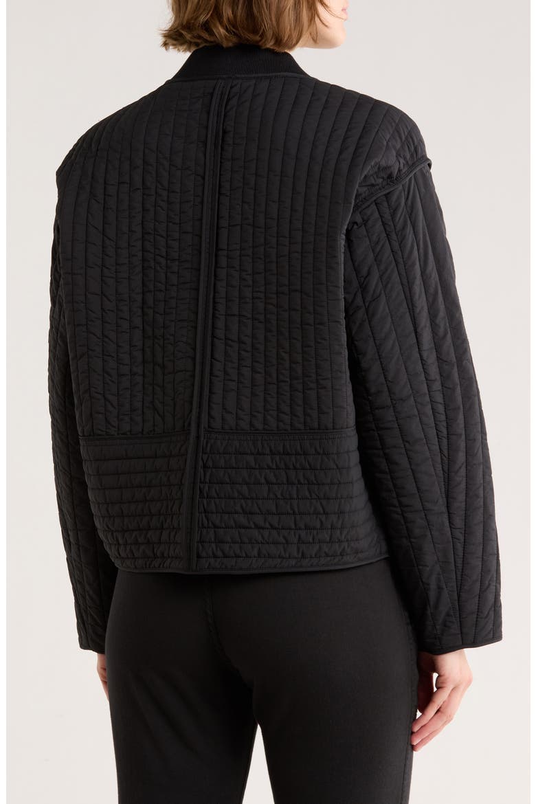 Bobbi Cropped Quilted Jacket, Alternate, color, BLACK