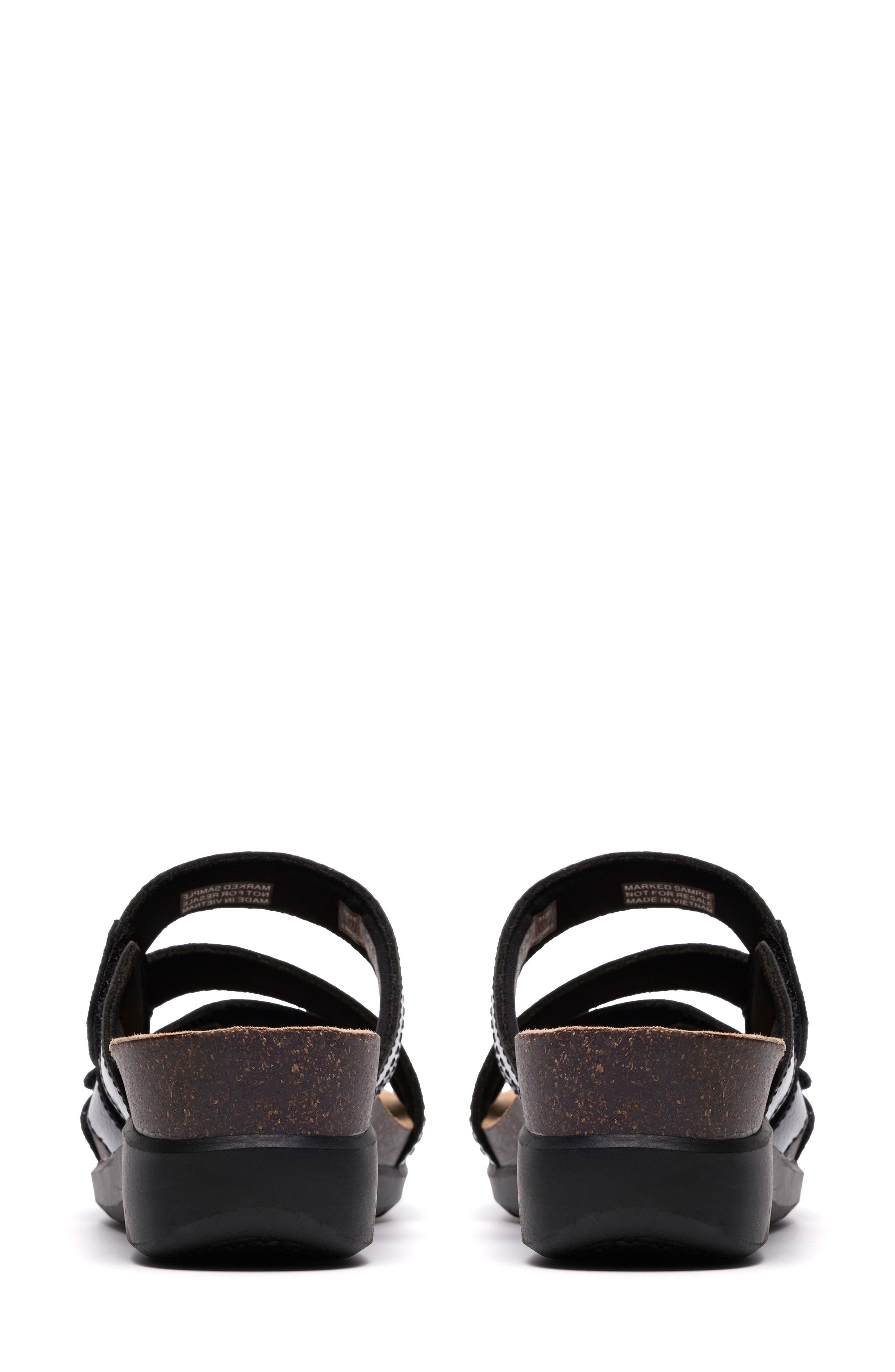 Clarks<sup>®</sup> Calenne Holly Wedge Slide Sandal, Alternate, color, Black Pat