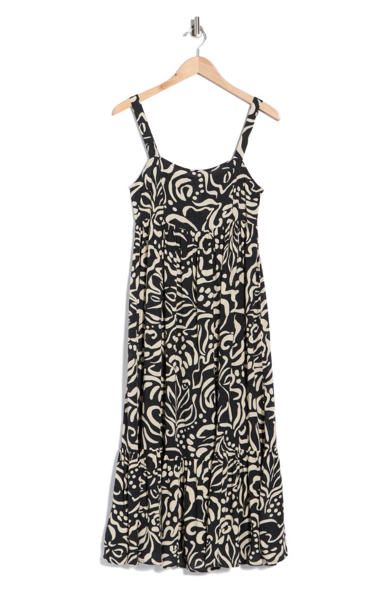 Billabong Tea Party Midi Dress, Alternate, color, Black Pebble
