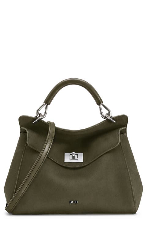 Lucia Faux Suede Top Handle Bag