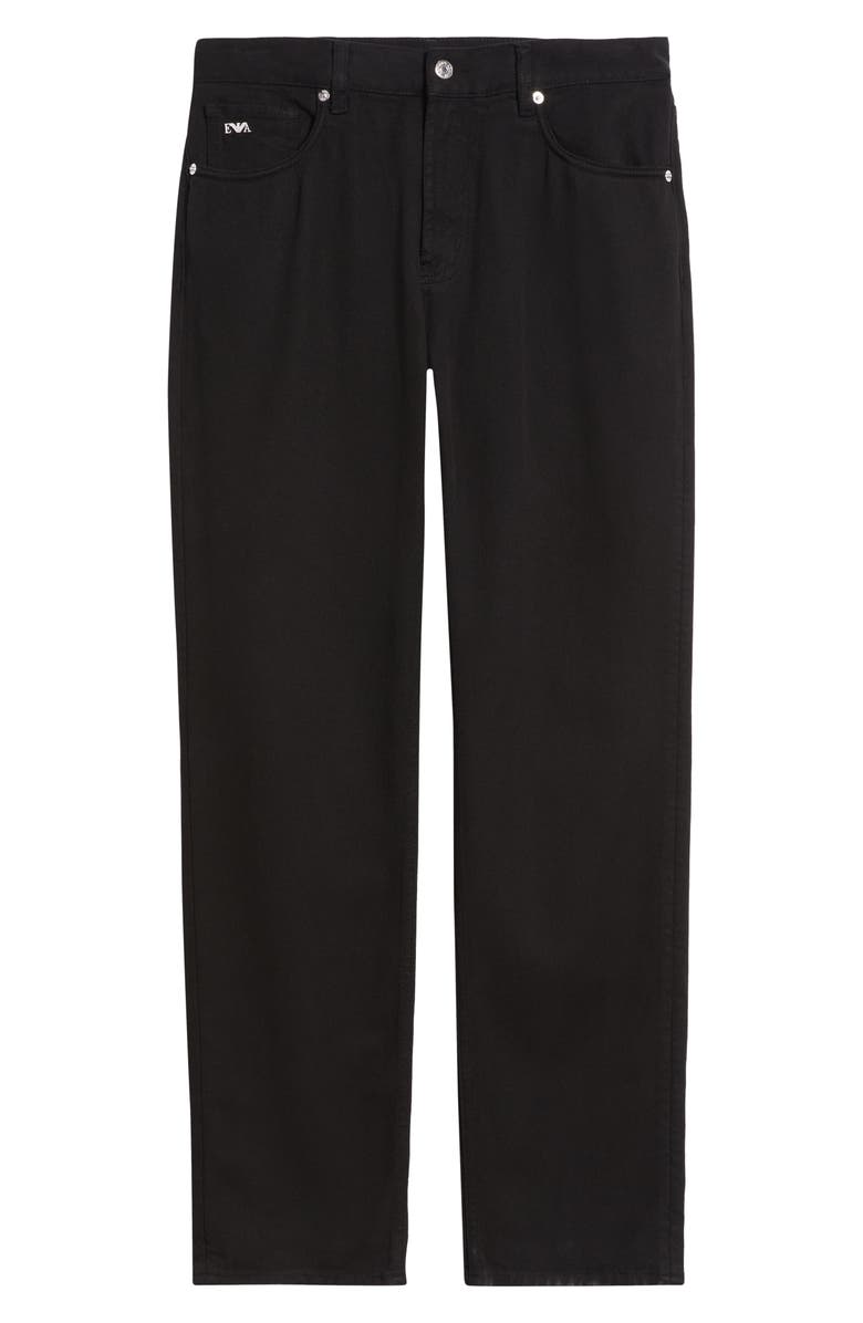 Emporio Armani Black Lyocell & Cotton Twill 5-Pocket Pants, Alternate, color, Black