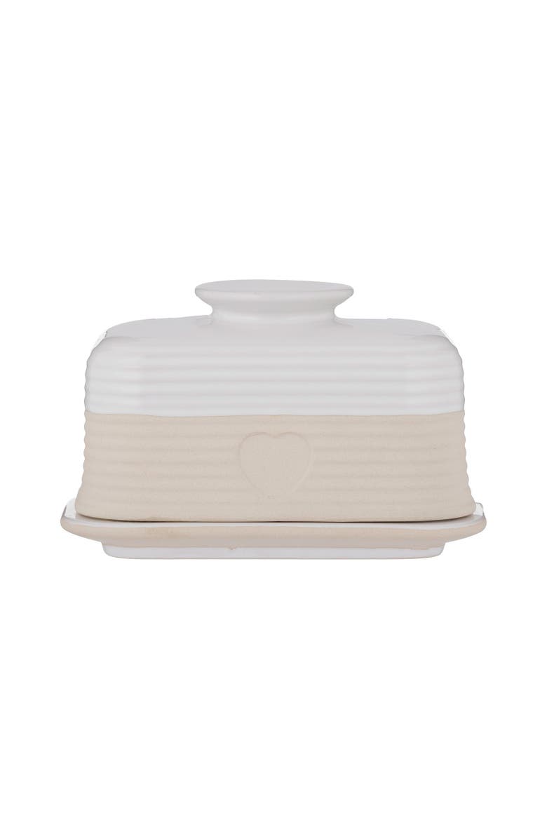MASON CASH Rustic Charm Butter Dish, Covered Stoneware Butter Keeper, Main, color, Beige