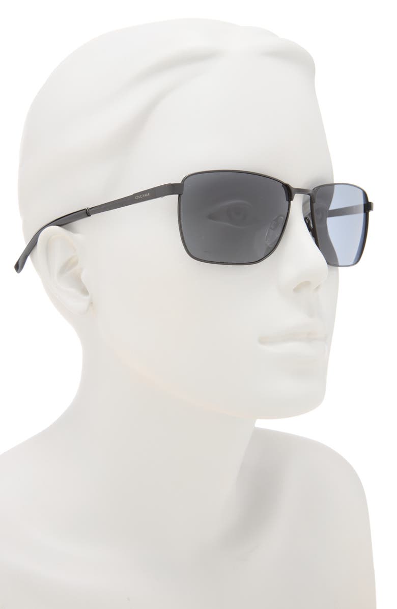 Cole Haan 58mm Navigator Sunglasses, Alternate, color, Black