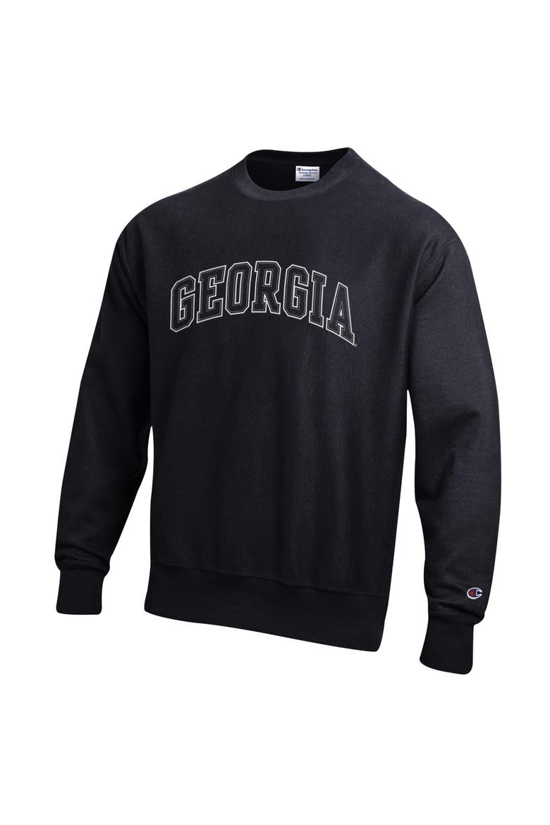 Men's Champion  Black Georgia Bulldogs Reverse Weave Crewneck Sweatshirt, Alternate, color, Black