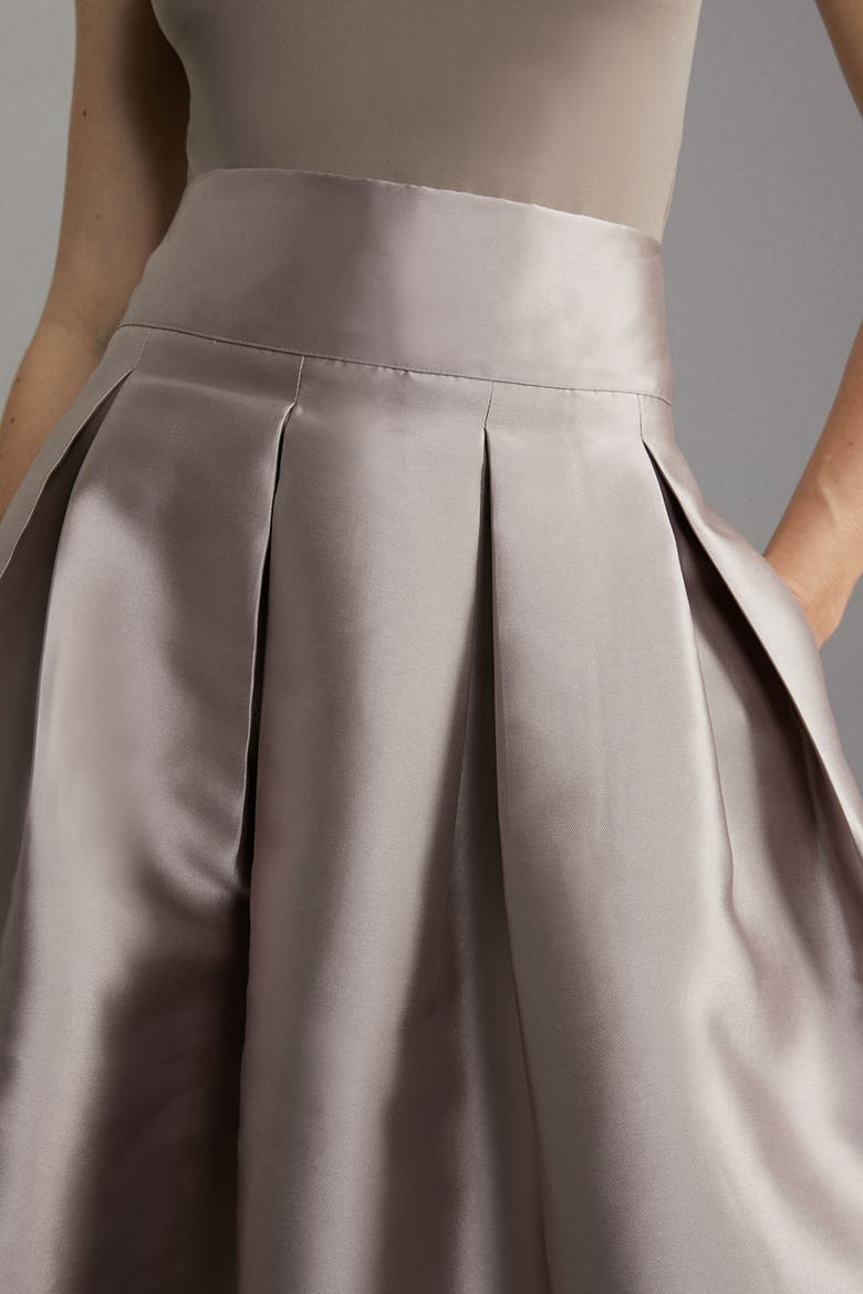 Twill Woven Prom Maxi Skirt, Alternate, color, Bronze