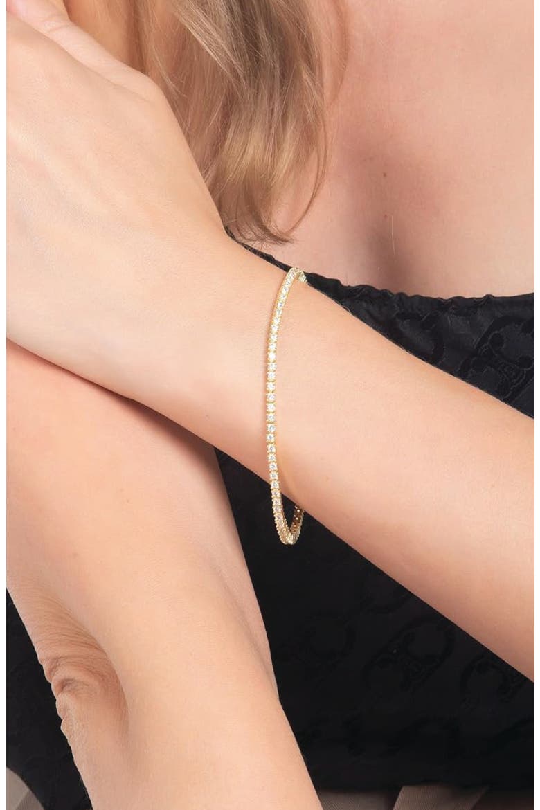 Cubic Zirconia Tennis Bracelet, Alternate, color, GOLD