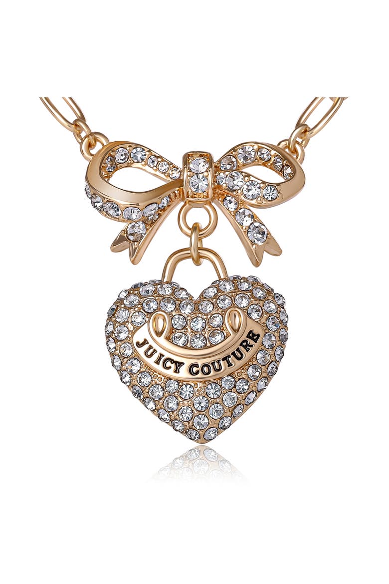 Gold-Tone Pearl Heart Pendant Necklace, Alternate, color, Gold