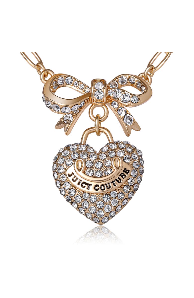 Juicy Couture Gold-Tone Pearl Heart Pendant Necklace, Alternate, color, Gold